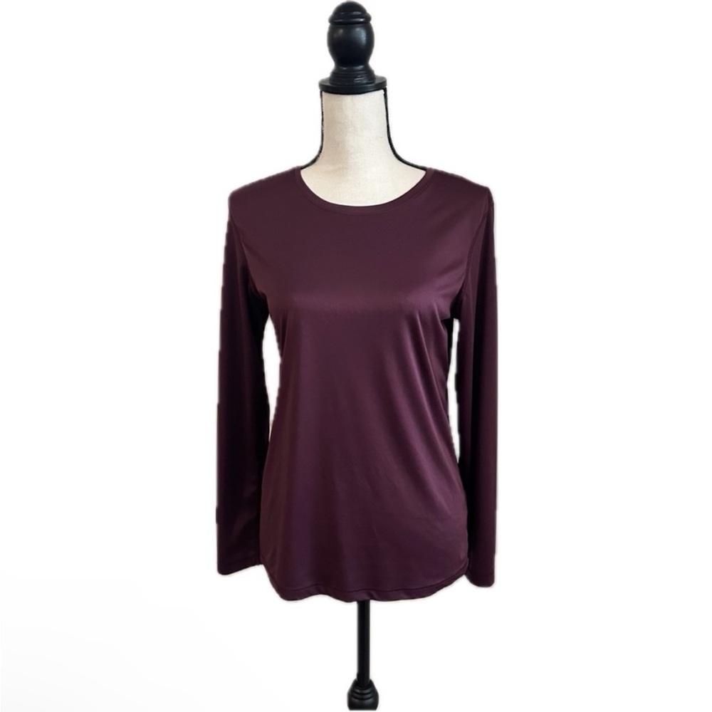 Athletic Works Purple Fitted Long Sleeve Tee Small (4-6)